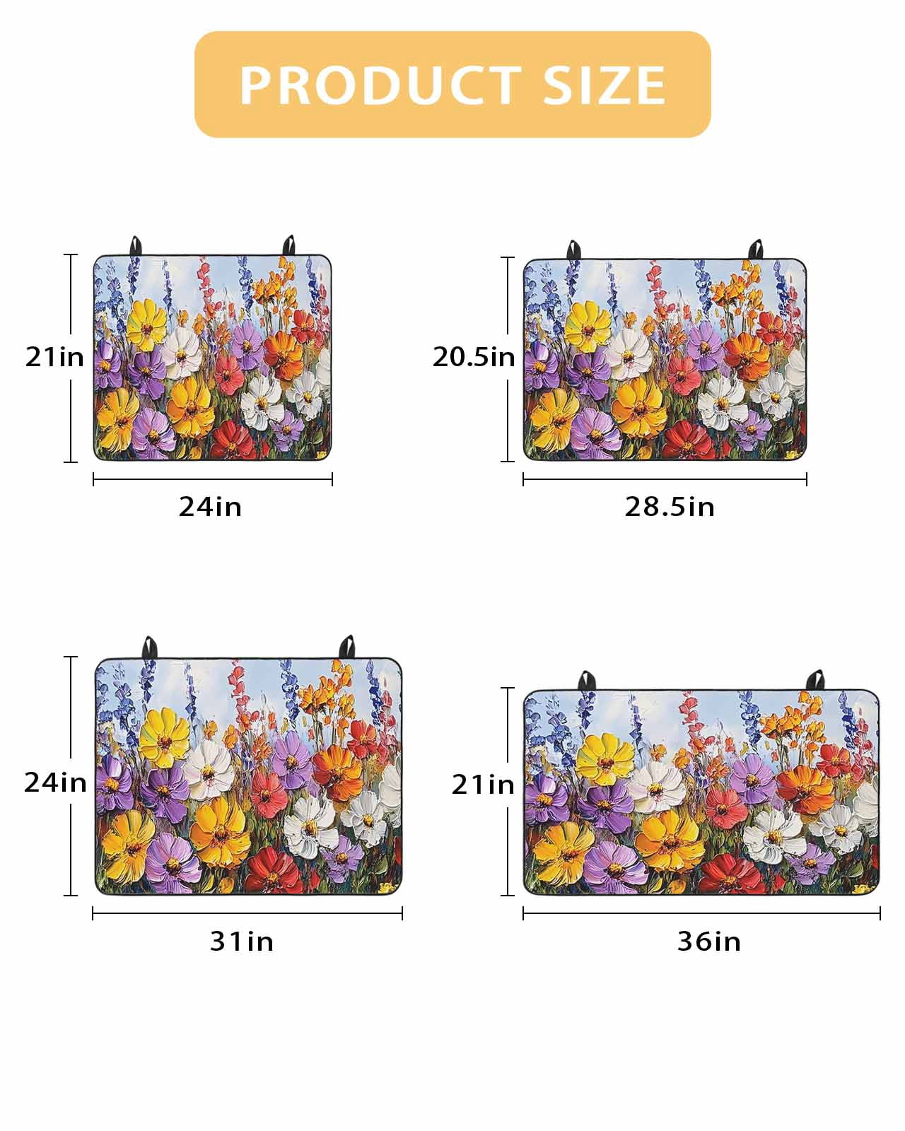 nqOlkjepod Large Induction Cooktop Protector Mat 36"x21", Vintage Wildflowers Stove Top Covers for Electric Stove, Rustic Oil Painted Abstract Botanical Stove Burner Cover Mats Stove Cover