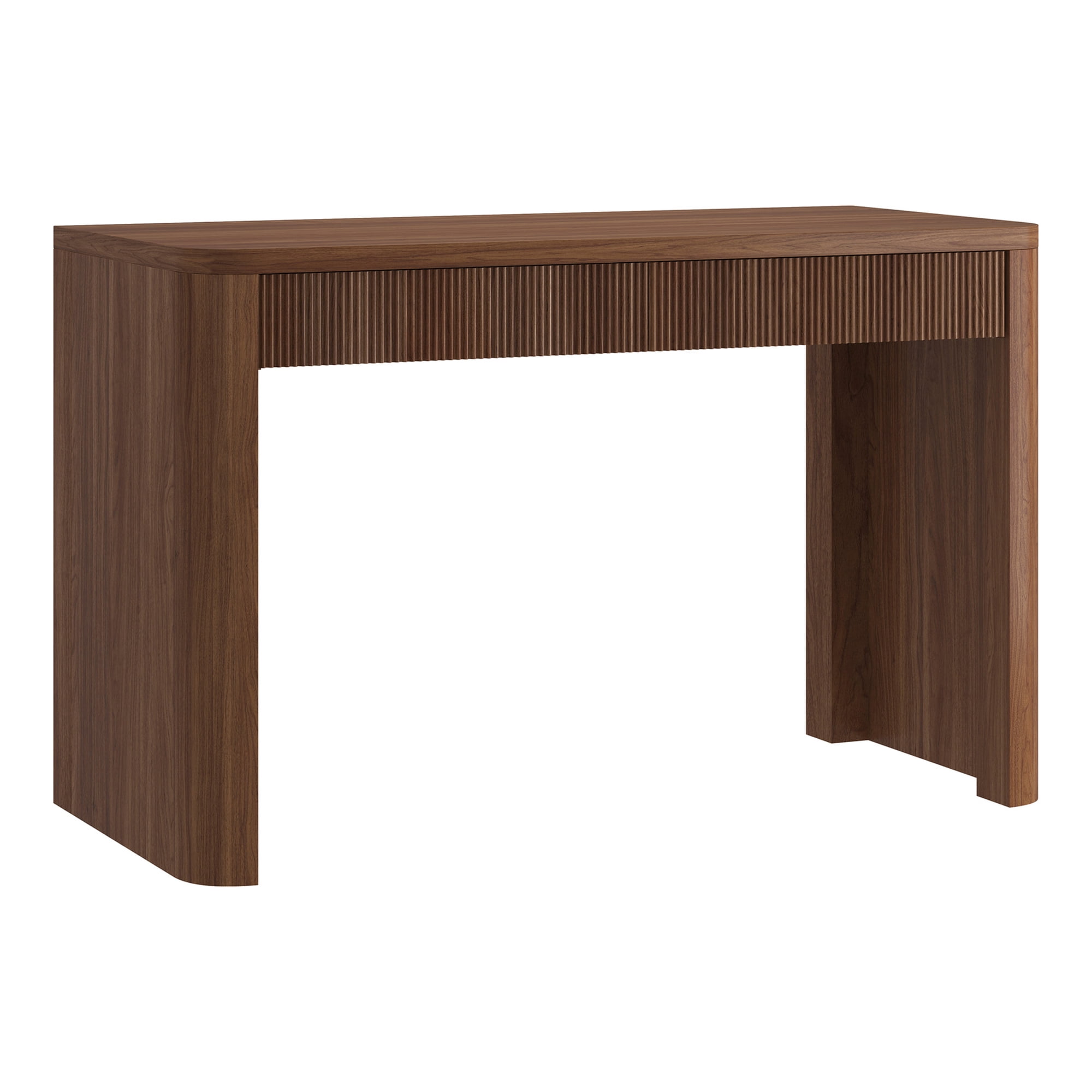 Evelyn&Zoe Modern/Contemporary 47.5" Wide Satin Walnut Home Office