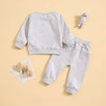 thumbnail image 4 of YWDJ Toddler Kids Boys Girls Fashion Cute Solid Color Long Sleeve Pocket Hooded Sweatpants Suit Gray 6 Months, 4 of 9