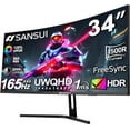 thumbnail image 1 of SANSUI Monitor Gaming 34" Mod. ES-G34C5 Uwqhd 3440 X 1440 165hz Curvo 1500r - Pip/pbp, 1ms (mprt), Hdr, 300nits, Srgb 125%, Dci-p3 95%, Freesync, Hdmi2.1 (tmds) X2, Dp1.4 X2 (cable Hdmi De Regalo), 1 of 7