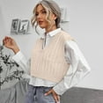 thumbnail image 4 of Guieoi Womens Sweaters 2025 Sweaters for Women Plus Size Casual Sleeveless Knitted Top Sweaters for Women Plus Size Sweater Vest Brown Black*Friday/Cyber*Monday Clearance, 4 of 7