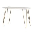 thumbnail image 1 of Ameriwood Home Owen Retro Computer Desk in White and Gold Legs, 1 of 7