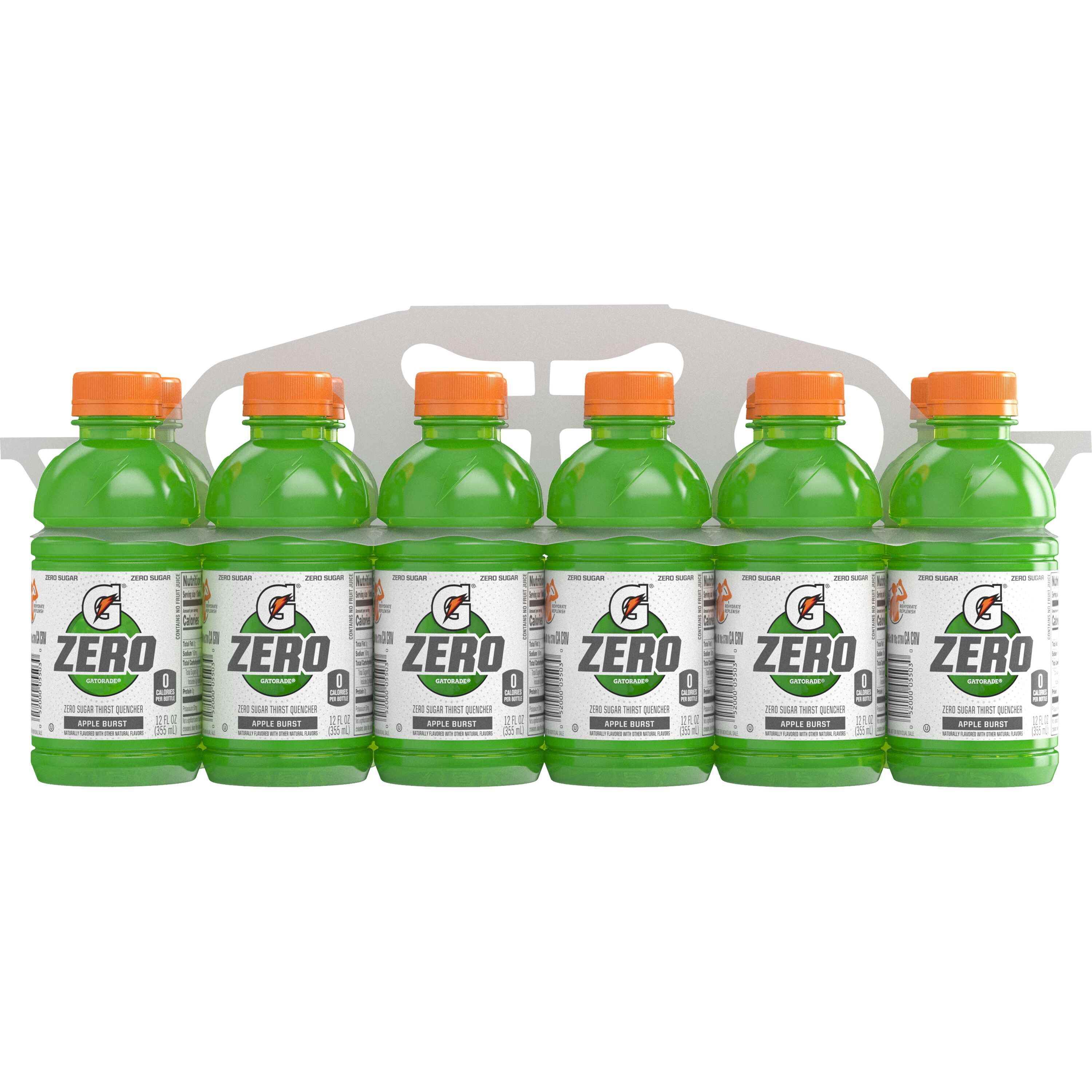 Gatorade Zero Sugar Thirst Quencher Apple Burst Sports Drinks, 12 fl oz, 12 Count Bottles