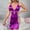 Purple, variant on Women Nightgown Sleepwear Lace Chemise V-neck Lounge Dress White M