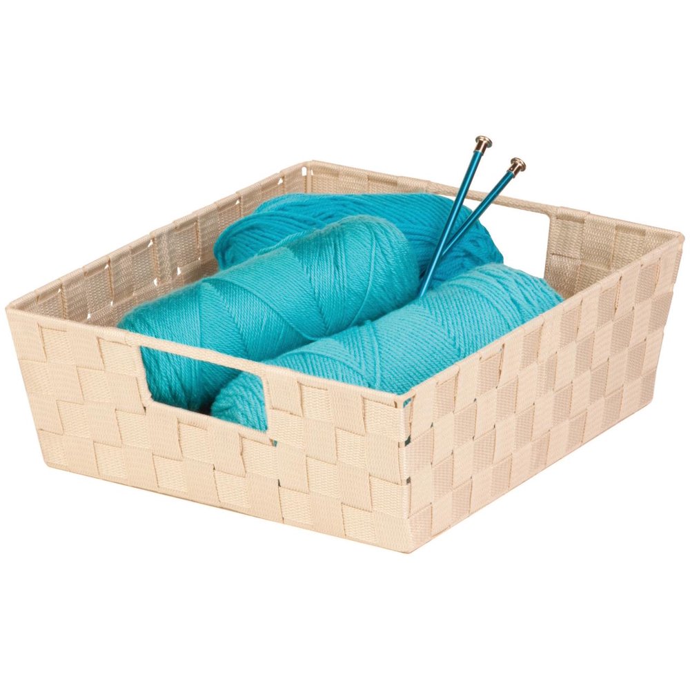 Honey Can Do Woven Basket with Handles and Iron Frame, Crème Walmart
