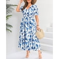 thumbnail image 3 of Vestido Pinup Fashion para mujer, talla grande, floral, azul y blanco, 3 of 6