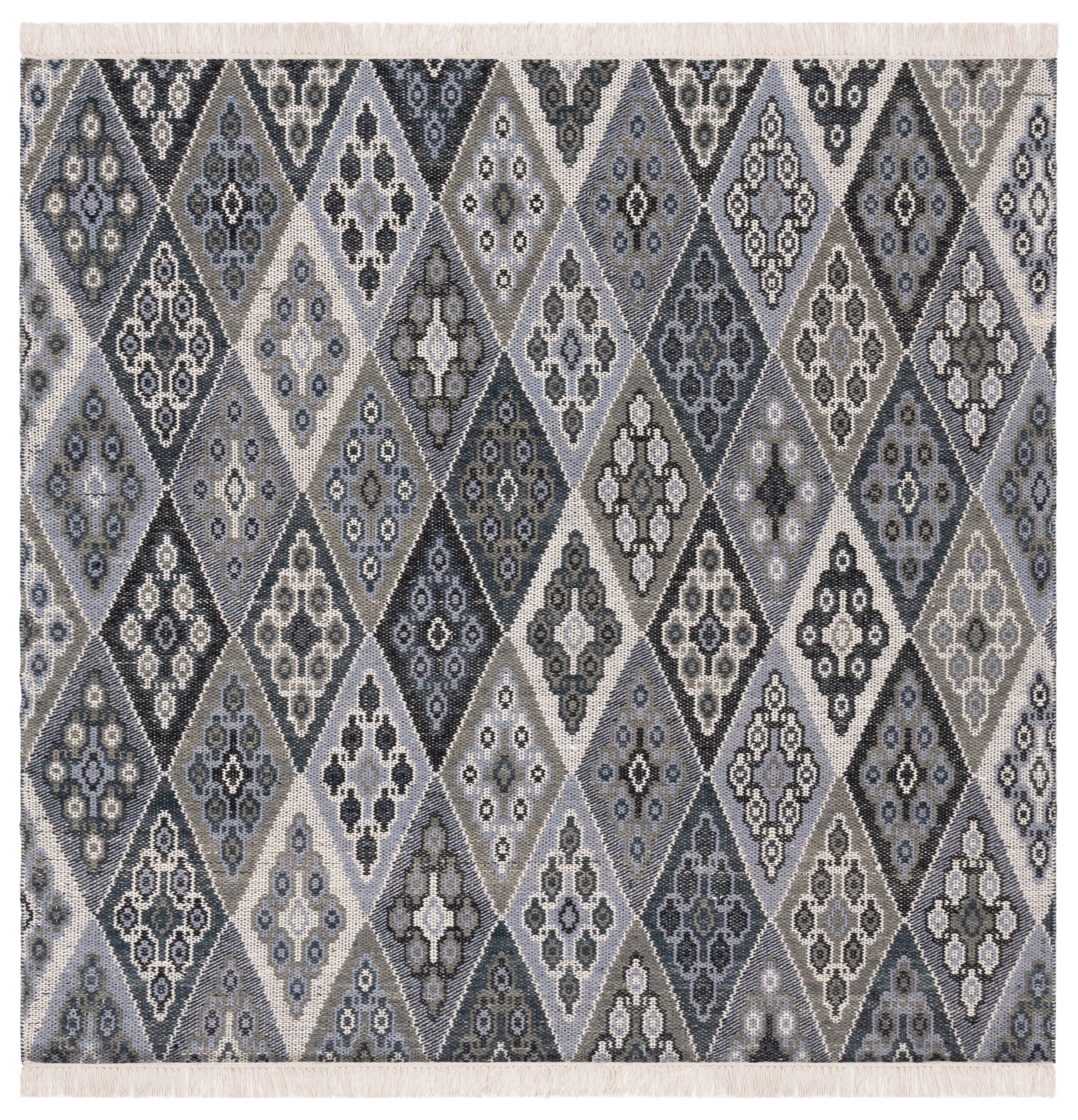 Safavieh Kilim Derrick Tribal Wool Area Rug, Black/Gray, 6' x 6' Square