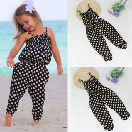

BSDHBS Baby Girls Clothing Sets Toddler Kids Baby Girls Summer Strap Romper Jumpsuit Harem Pants Clothes Outfits
