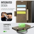 thumbnail image 6 of Allytechgroup Wallet Phone Case for iPhone 11 with Credit Card Slot, RFID Blocking PU Leather Flip Case with Kickstand Support Wireless Charging Shockproof Bumper for Women Men, Coffee, 6 of 11
