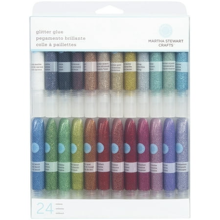 Martha Stewart Glitter Glue .37oz 24/Pkg-Assorted, Pk 1, Martha Stewart