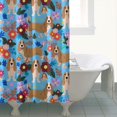 thumbnail image 2 of Basset Hound Dog and Flower Shower Curtain 72x84in ,Bathroom Decorative Shower Curtains Set with 12 Hooks,Modern Waterproof Washable Shower Curtain, 2 of 4