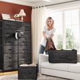 thumbnail image 4 of Dresser for Bedroom with 16 Drawers Tall Dresser  Fabric Chests of Drawers, Charcoal Black, 4 of 9