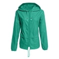 thumbnail image 6 of iHPH7 Hiking Rain Jacket Women Zip Up Jacket Waterproof Rain Jacket Women Waterproof Trench Coat Women Travel Rain Coats for Women Packable Waterproof Jackets for Women Light Green XL, 6 of 9