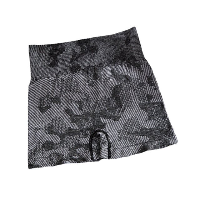 Las Mujeres De La Moda Camuflaje Impreso De Alta Elasticidad Sin Costuras Pantalones Cortos Deportivos/Transpirable Abdominal Butt Lift Gym Bragas/Verano Cintura Adelgazar Deporte Correr Yoga