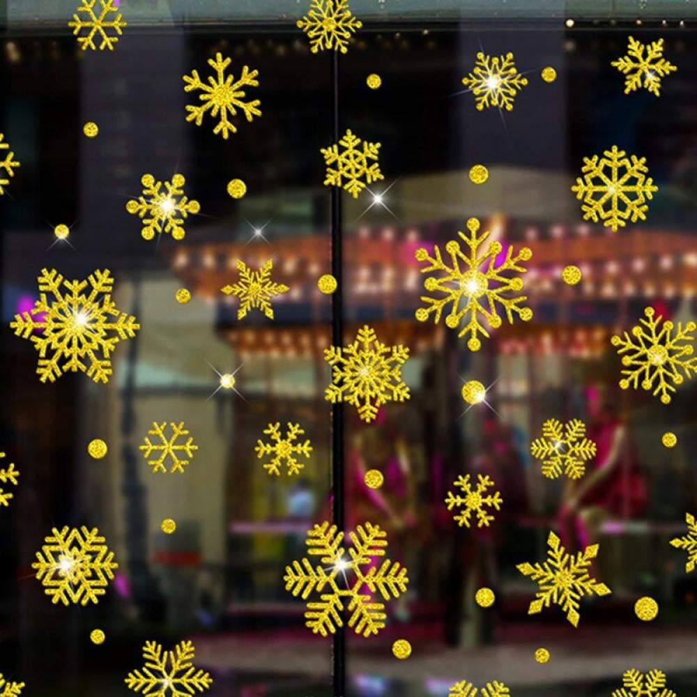 Removable Christmas Snowflake Glass Windows Stickers Plane Wall Home Decorations