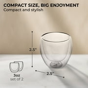Small Glass Espresso Cups 3oz, Kaffe, Set of 2