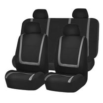 FH Group Universal Fit Cloth Car Seat Covers for SUV - Solid Bench w/ Steering Wheel Cover