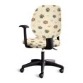 thumbnail image 4 of CHAQLIN Paw Print Swivel Chair Slipcover, Set of 2 Stretchable Office Chair Covers, Stain Resistant Polyester for High Back Gaming Chair, 4 of 8