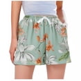 thumbnail image 4 of Tnhcen Women's Pajama Shorts Casual Print Elastic Waist Free Size Home Wear Polyester Lounge Shorts Lightweight Breathable 5-Inch Inseam Sleepwear – Women's Night & Lounging Pants, 4 of 5