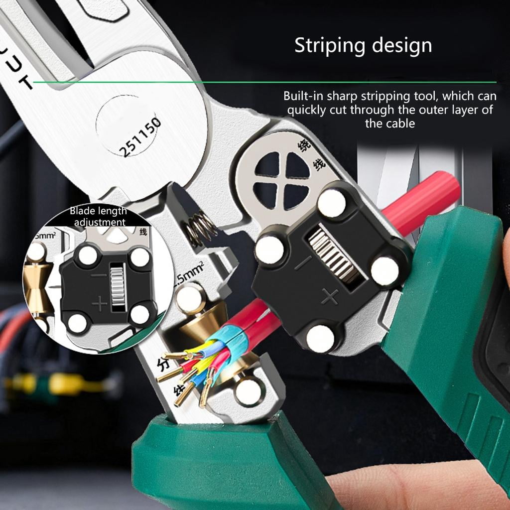 Osdhezcn Wire Stripper Tool Voltage Indicator Alarm Ergonomic Handle Carbon Steel for Electrical Maintenance