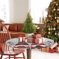 thumbnail image 4 of Merry Xmas Gray Dwarfs Elk Bird Fitted Round Tablecloths Table Covers 55"-60",Waterproof Table Cloth for Kitchen Holiday Party Tables Decor, 4 of 9
