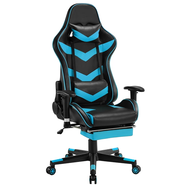 Massage Gaming Chair With Footrest-blue for sale online 