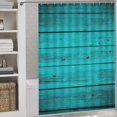 thumbnail image 2 of Ocean Aqua Blue Teal Old Wood Turquoise Shower Curtain Modern Home Bathroom Bathtub Decor Waterproof Fabric with Hooks, 2 of 6