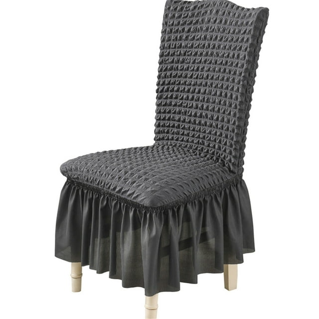 Dvkptbk Housse de Chaise de Bureau, Housses de Chaise de Salle à Manger Extensibles à Carreaux Bulles, Housses Épaisses avec Jupe de Housse de Chaise