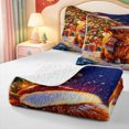 thumbnail image 4 of Manfei Cute Highland Cow Quilt King,Christmas Winter Festive King Coverlet Set,3pcs,1 Bedspread and 2 Pillowcases, 4 of 7