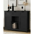 thumbnail image 7 of Storage Cabinets，Wooden Floor Cabinet，with Drawers and Shelves Storage Cabinets，Accent Cabinet for Living Room， Bedroom，Bathroom Furniture Home Decor（Black）, 7 of 7