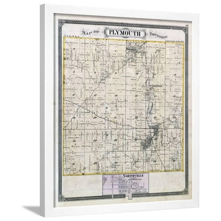Northville Woods 1876, Plymouth Township, Northville, Waterford, Michigan, United States Framed Print Wall Art ()