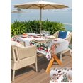 thumbnail image 4 of Outdoor Tablecloth with Umbrella Hole and Zipper, Grey Christmas Rectangle Table Cloth 52x70 Inch Waterproof Tablecloth, Snowman Xmas Tree Ball Elk Snowflake Picnic Table Cover for Patio Camping, 4 of 7