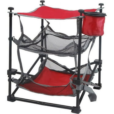 Ozark Trail 3 Shelf Camping Table, Red, 14"L x 14"W x 18"H