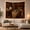 Napping Tabby, variant on Tabby Cat on Velvet with Antique Books and Autumn Leaves, Moody Dark Academia for Book Lovers, Scholarly Still Life Art, Autumn Gift, Tapestry Wall Hanging for Home Library and Study Room