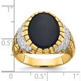 thumbnail image 2 of 14K Yellow Gold Ibgoodman Men's Onyx And 7/8 Carat Diamond Nugget Complete Ringsize 10 - Jbsp, 2 of 5