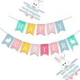 thumbnail image 3 of Burlap Bunting Banner Hanging Decorative Swallow Tail Banner Festival Easter Party Supplies (Colorful, Happy Easter Letter), 3 of 8