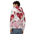 thumbnail image 4 of Wukai Textured Heart Abstract Art Print Men's Zip-Up Hoodie,Fleece Full-Zip Hoodie for Men, Hooded Sweatshirt-Small, 4 of 5