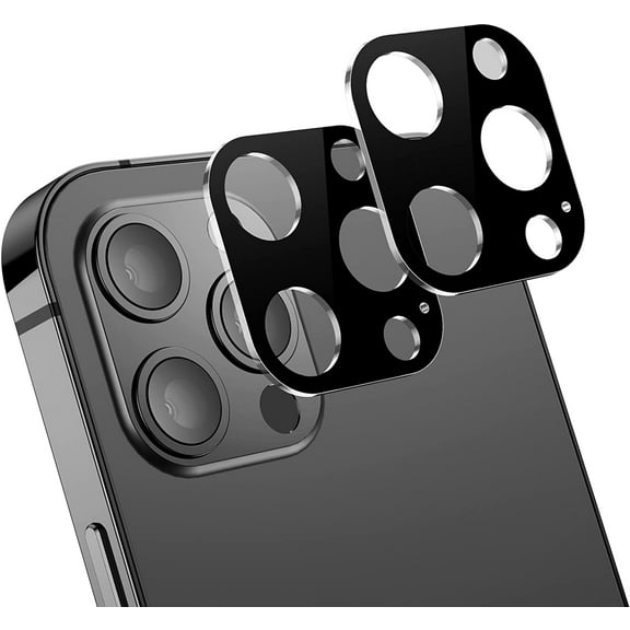 [2 Pack] Camera Len Protector for iPhone - Screen Protector Tempered Glass, Case Friendly No-Bubble HD Clear Anti-Scratch Camera Lens Screen Protector (Black-iPhone 13 Pro/13 Pro Max)