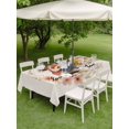 thumbnail image 4 of Outdoor Tablecloth with Umbrella Hole for Patio/Picnic/Party/Camping, Mother's Day Waterproof Table Cloth Rectangle Table Cover Washable, Watercolor Love Orange Flowers Retro Beige (60"x 120"), 4 of 9