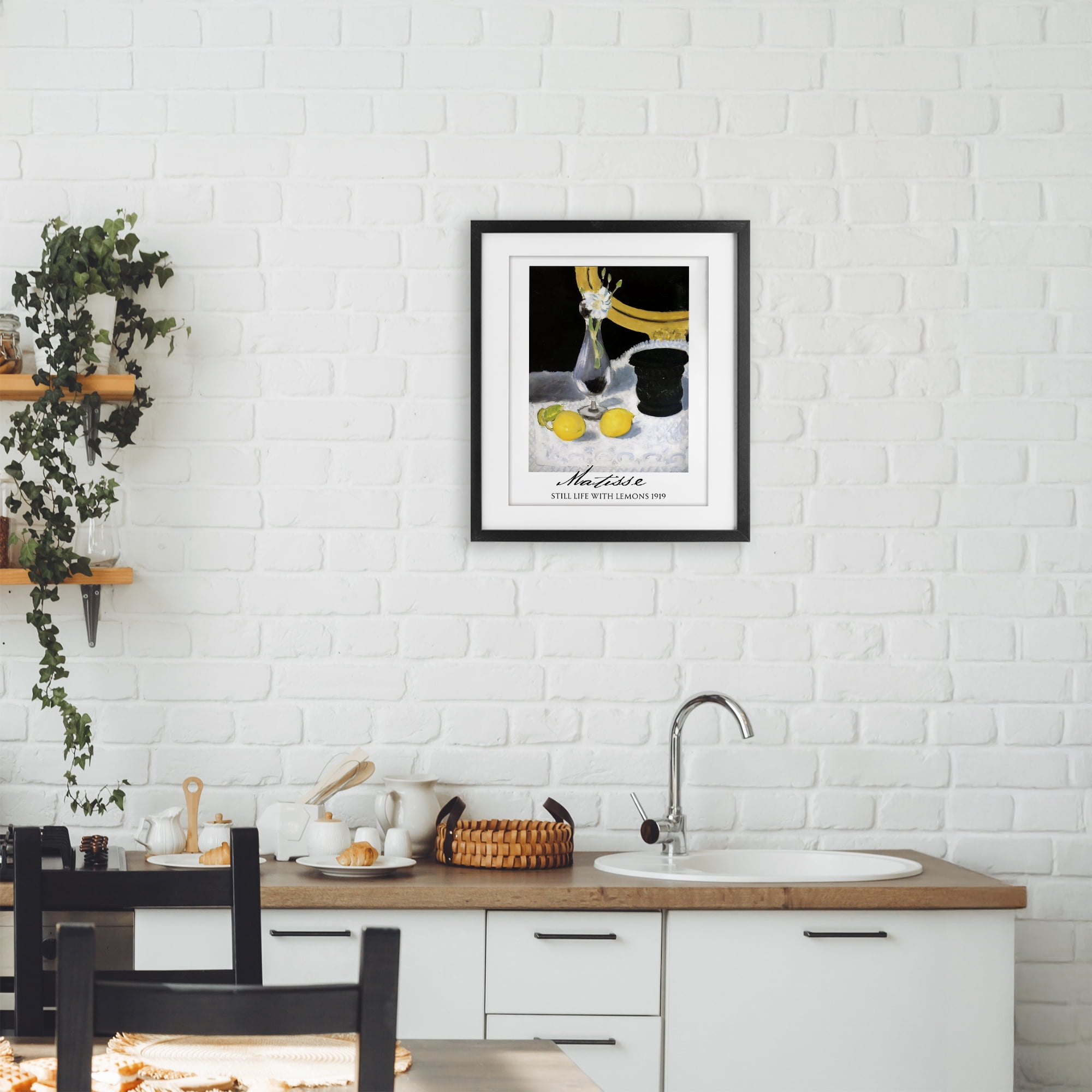 Stupell Industries Matisse Still Life Lemons Black Framed Print Under Glass, design by Vintage Hustle