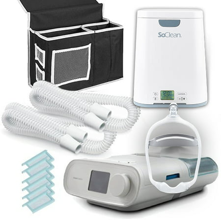 DreamClean-500 (Dreamstation Auto CPAP DSX500T11 w/ carrying case, Dreamwear Mask, SoClean 2, 2 add'l tubes, 6 extra filters and bedside (Best Cpap Mask For Mouth Breather Side Sleeper)