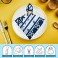 thumbnail image 6 of PHYHOO White and Navy Blue Colors Cloth Napkins Soft Sea Theme Nautical Polyester Dinner Napkin for Family Restaurant Weddings Parties 6 PCS, 6 of 7