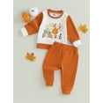 thumbnail image 3 of My First Halloween Thanksgiving Baby Girl Outfit 3M 6M 12M 24M 3Y Daddys/Mommys Little Pumpkin Sweatshirt and Pants Cute Clothes, 3 of 9
