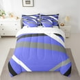 thumbnail image 2 of Castle Fairy Geometric Stripes 7pcs Bedding Comforter Set,Abstract Artwork Queen Bedding Sets Super Cozy,Gradient Lines Queen Sheet Sets,Lightweight Minimalist Room Decor,Reversible, 2 of 8