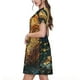 thumbnail image 2 of Easygdp Leopard Reading Tarot Cards para Vestido Transpirable de Mujer, Vestido Suelto de Manga Corta con Pliegues y Bolsillos para el Verano, 2 of 6