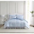 thumbnail image 1 of Laura Ashley- Juego de edredón King de algodón, reversible, con fundas a juego, decoración del hogar de la granja (Bedford Blue King), 1 of 1