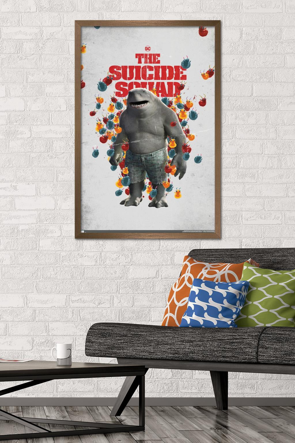 DC Comics Movie The Suicide Squad - King Shark One Sheet Wall Poster, 22.375" x 34", Framed