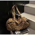 thumbnail image 4 of KKLDOGS Leopard Print Canvas Duffle Bag, Large Capacity Casual Weekender Shoulder Handbag for Travel & Daily Use, 4 of 8