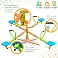 thumbnail image 2 of HomePerch Outdoor Playground 4 Seats Seesaw for Kids, 360 Degree Rotating Teeter Totter, Sturdy Plastic Seats, Blue & Green Kids Seesaw for Backyard, Ages 3+, 2 of 6