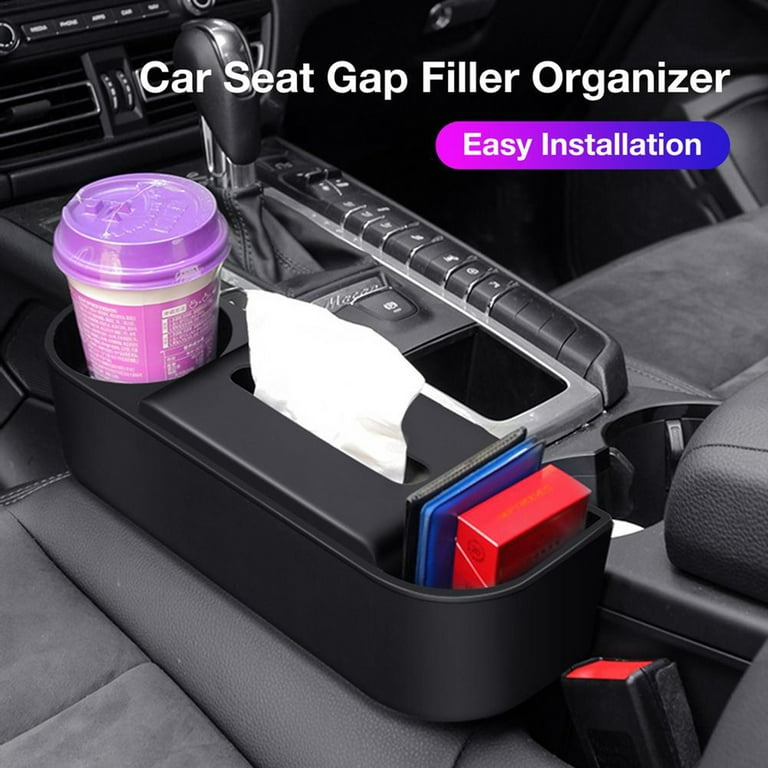 Mightlink Car Storage Box High Capacity Smooth Corner Multi-compartment  Save Space Solid Color Armrest Organizer Sturdy Car Interior Organizer  Tissue Paper Holder for Automobile 